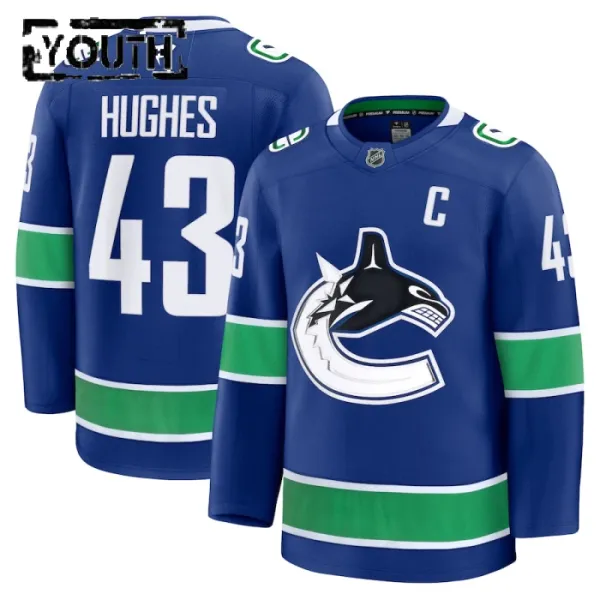 Fanatics Vancouver Canucks Quinn Hughes Lasten Pelipaita 2024-2025 Koti Premium Sininen Fanatics Vancouver Canucks Quinn Hughes Lasten Pelipaita 2024-2025 Koti Premium Sininen