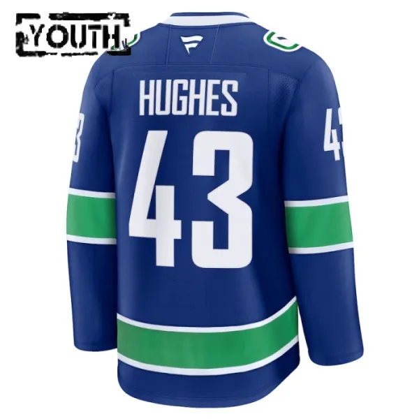 Fanatics Vancouver Canucks Quinn Hughes Lasten Pelipaita 2024-2025 Koti Premium Sininen