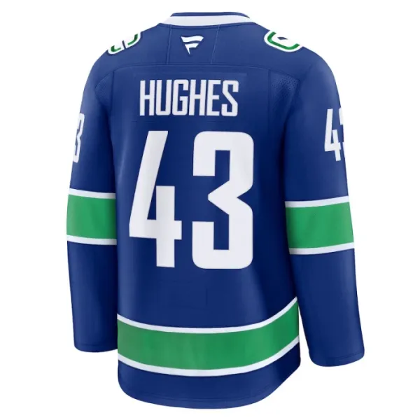 Fanatics Vancouver Canucks Quinn Hughes Pelipaita 2024-2025 Koti Premium Sininen