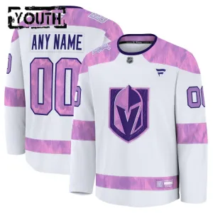Fanatics Vegas Golden Knights Lasten Pelipaita 2024-2025 Hockey Fights Cancer Practice Valkoinen ( Omalla Nimellä )