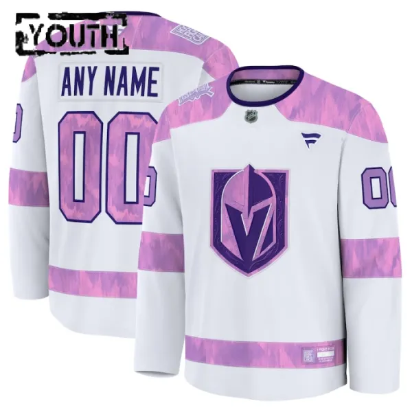 Fanatics Vegas Golden Knights Lasten Pelipaita 2024-2025 Hockey Fights Cancer Practice Valkoinen ( Omalla Nimellä ) Fanatics Vegas Golden Knights Lasten Pelipaita 2024-2025 Hockey Fights Cancer Practice Valkoinen ( Omalla Nimellä )