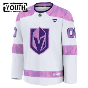 Fanatics Vegas Golden Knights Lasten Pelipaita 2024-2025 Hockey Fights Cancer Practice Valkoinen ( Omalla Nimellä )