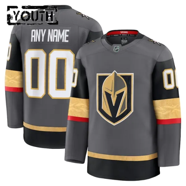 Fanatics Vegas Golden Knights Lasten Pelipaita 2024-2025 Kolmos Premium Harmaa ( Omalla Nimellä ) Fanatics Vegas Golden Knights Lasten Pelipaita 2024-2025 Kolmos Premium Harmaa ( Omalla Nimellä )
