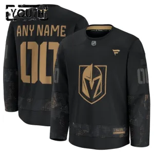 Fanatics Vegas Golden Knights Lasten Pelipaita 2024-2025 Military Appreciation Practice Musta ( Omalla Nimellä )