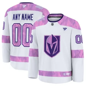 Fanatics Vegas Golden Knights Pelipaita 2024-2025 Hockey Fights Cancer Practice Valkoinen ( Omalla Nimellä )