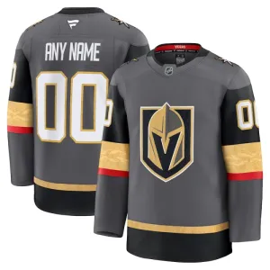 Fanatics Vegas Golden Knights Pelipaita 2024-2025 Kolmos Premium Harmaa ( Omalla Nimellä )