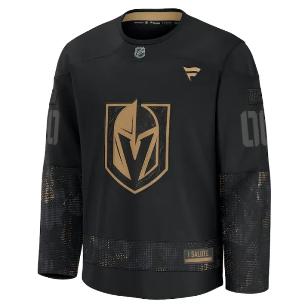Fanatics Vegas Golden Knights Pelipaita 2024-2025 Military Appreciation Practice Musta ( Omalla Nimellä )