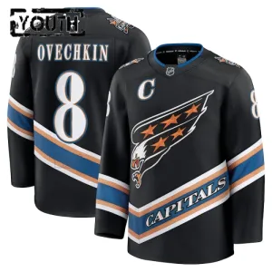Fanatics Washington Capitals Alexander Ovechkin Lasten Pelipaita 2024-2025 Kolmos Premium Musta