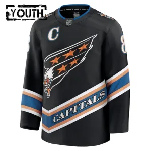 Fanatics Washington Capitals Alexander Ovechkin Lasten Pelipaita 2024-2025 Kolmos Premium Musta