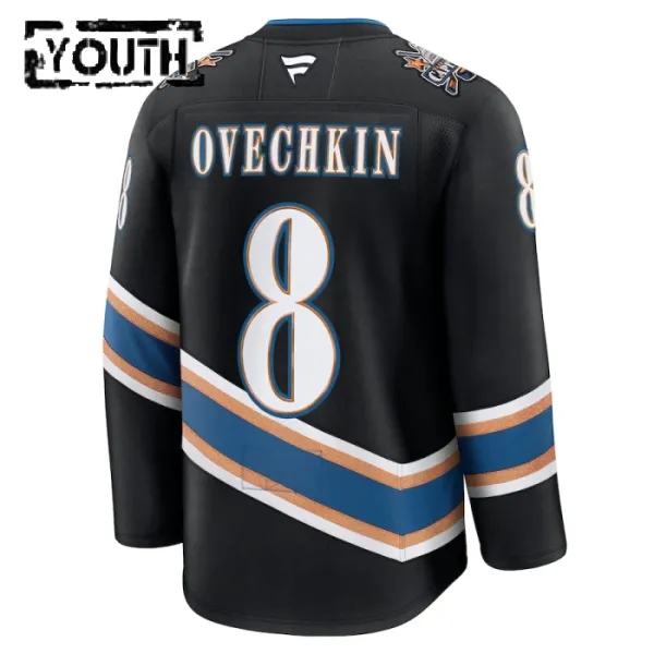 Fanatics Washington Capitals Alexander Ovechkin Lasten Pelipaita 2024-2025 Kolmos Premium Musta