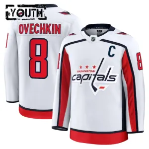 Fanatics Washington Capitals Alexander Ovechkin Lasten Pelipaita 2024-2025 Vieras Premium Valkoinen