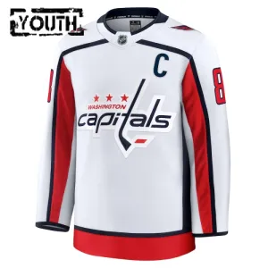 Fanatics Washington Capitals Alexander Ovechkin Lasten Pelipaita 2024-2025 Vieras Premium Valkoinen
