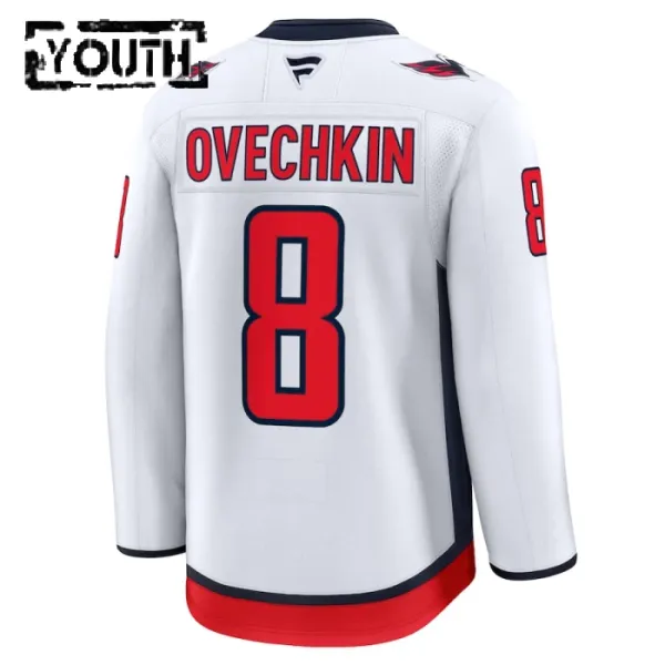 Fanatics Washington Capitals Alexander Ovechkin Lasten Pelipaita 2024-2025 Vieras Premium Valkoinen