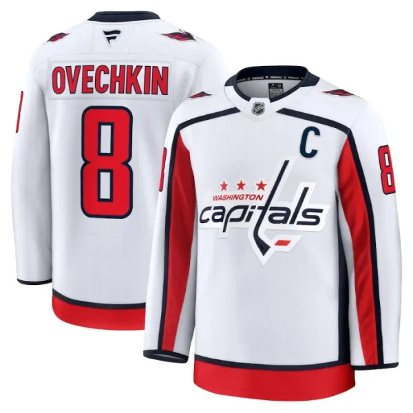 Fanatics Washington Capitals Alexander Ovechkin Pelipaita 2024-2025 Vieras Premium Valkoinen Fanatics Washington Capitals Alexander Ovechkin Pelipaita 2024-2025 Vieras Premium Valkoinen