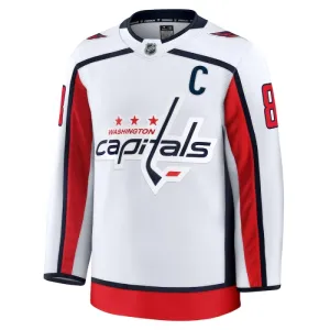 Fanatics Washington Capitals Alexander Ovechkin Pelipaita 2024-2025 Vieras Premium Valkoinen