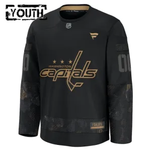 Fanatics Washington Capitals Lasten Pelipaita 2024-2025 Military Appreciation Practice Musta ( Omalla Nimellä )