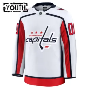 Fanatics Washington Capitals Lasten Pelipaita 2024-2025 Vieras Premium Valkoinen ( Omalla Nimellä )