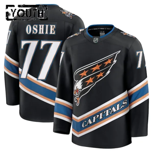 Fanatics Washington Capitals TJ Oshie Lasten Pelipaita 2024-2025 Kolmos Premium Musta Fanatics Washington Capitals TJ Oshie Lasten Pelipaita 2024-2025 Kolmos Premium Musta