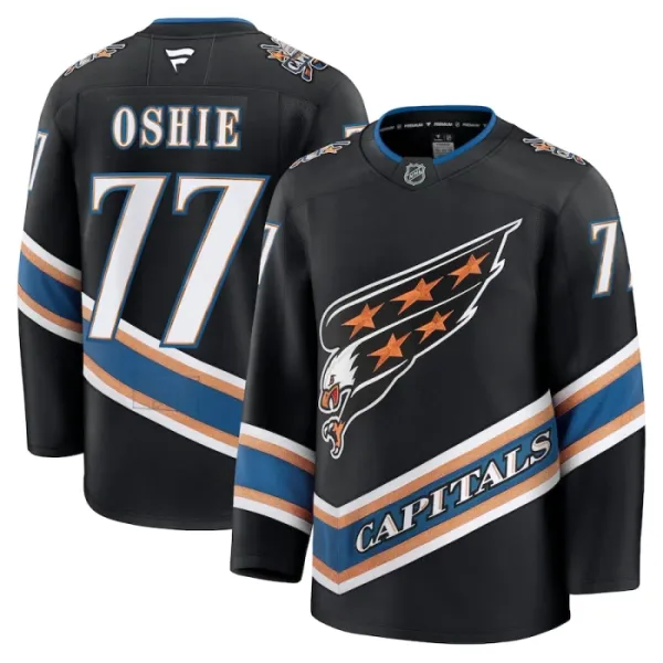 Fanatics Washington Capitals TJ Oshie Pelipaita 2024-2025 Kolmos Premium Musta Fanatics Washington Capitals TJ Oshie Pelipaita 2024-2025 Kolmos Premium Musta