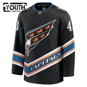 Fanatics Washington Capitals Tom Wilson Lasten Pelipaita 2024-2025 Kolmos Premium Musta