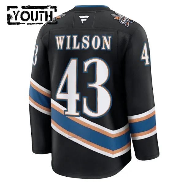 Fanatics Washington Capitals Tom Wilson Lasten Pelipaita 2024-2025 Kolmos Premium Musta
