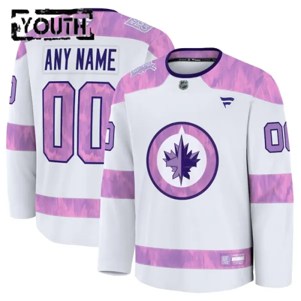 Fanatics Winnipeg Jets Lasten Pelipaita 2024-2025 Hockey Fights Cancer Practice Valkoinen ( Omalla Nimellä ) Fanatics Winnipeg Jets Lasten Pelipaita 2024-2025 Hockey Fights Cancer Practice Valkoinen ( Omalla Nimellä )