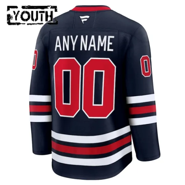 Fanatics Winnipeg Jets Lasten Pelipaita 2024-2025 Kolmos Premium Musta ( Omalla Nimellä )