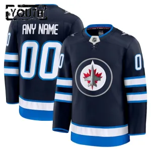 Fanatics Winnipeg Jets Lasten Pelipaita 2024-2025 Koti Premium Navy ( Omalla Nimellä )