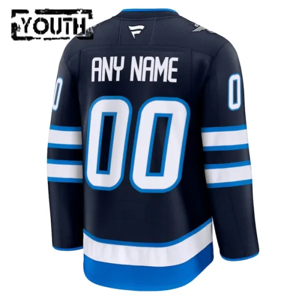Fanatics Winnipeg Jets Lasten Pelipaita 2024-2025 Koti Premium Navy ( Omalla Nimellä )