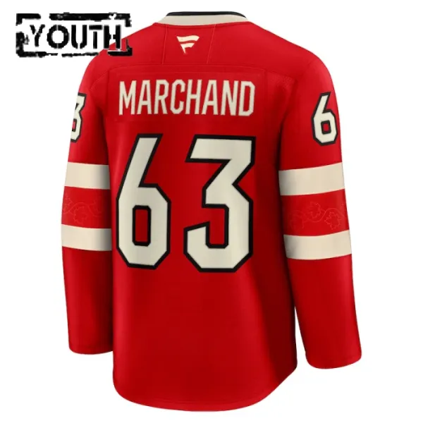 Fanatics Kanada 4 Nations Face Off Brad Marchand Lasten Pelipaita 2025 Premium Punainen