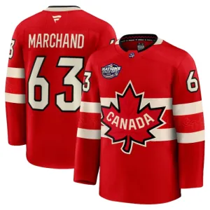 Fanatics Kanada 4 Nations Face Off Brad Marchand Pelipaita 2025 Premium Punainen