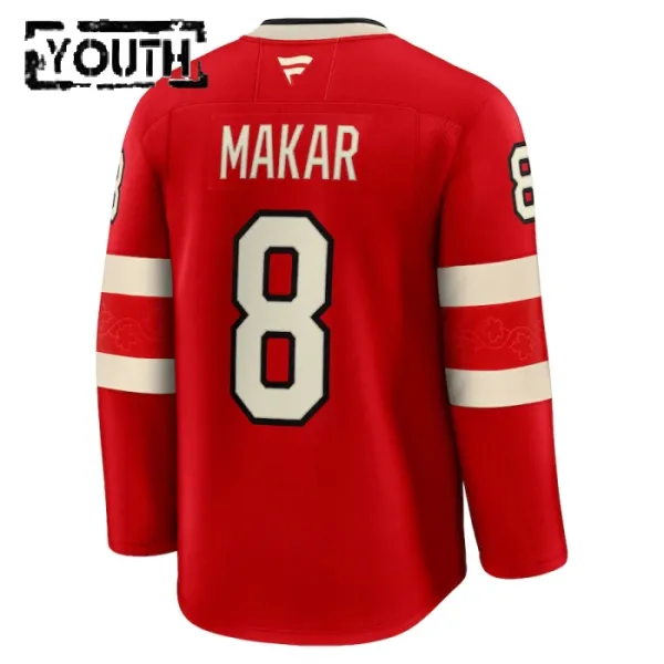 Fanatics Kanada 4 Nations Face Off Cale Makar Lasten Pelipaita 2025 Premium Punainen