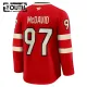 Fanatics Kanada 4 Nations Face Off Connor McDavid Lasten Pelipaita 2025 Premium Punainen
