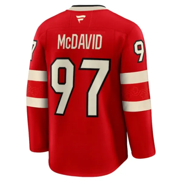 Fanatics Kanada 4 Nations Face Off Connor McDavid Pelipaita 2025 Premium Punainen