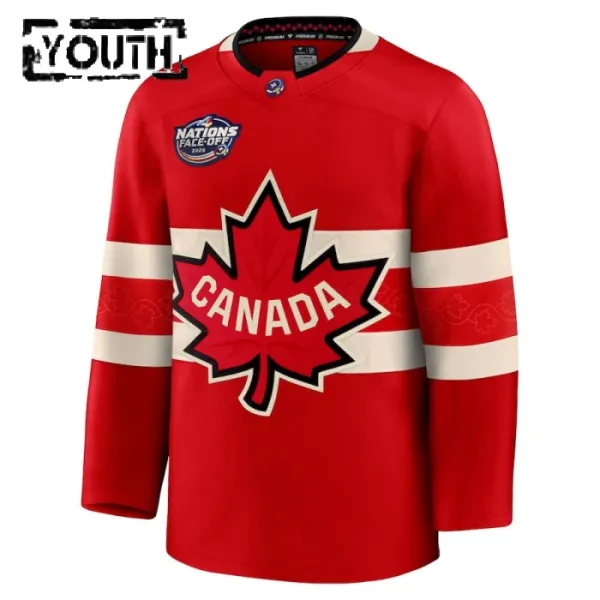Fanatics Kanada 4 Nations Face Off Lasten Pelipaita 2025 Premium Punainen ( Omalla Nimellä )
