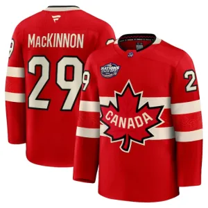 Fanatics Kanada 4 Nations Face Off Nathan Mackinnon Pelipaita 2025 Premium Punainen