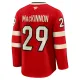 Fanatics Kanada 4 Nations Face Off Nathan Mackinnon Pelipaita 2025 Premium Punainen