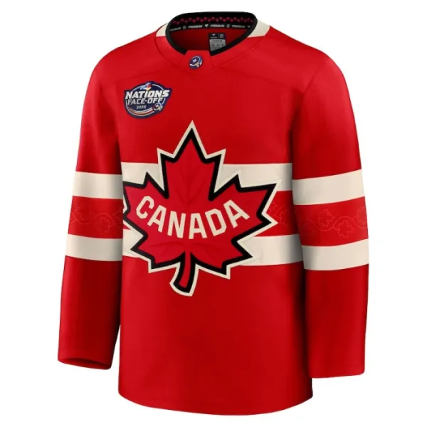 Fanatics Kanada 4 Nations Face Off Pelipaita 2025 Premium Punainen ( Omalla Nimellä )