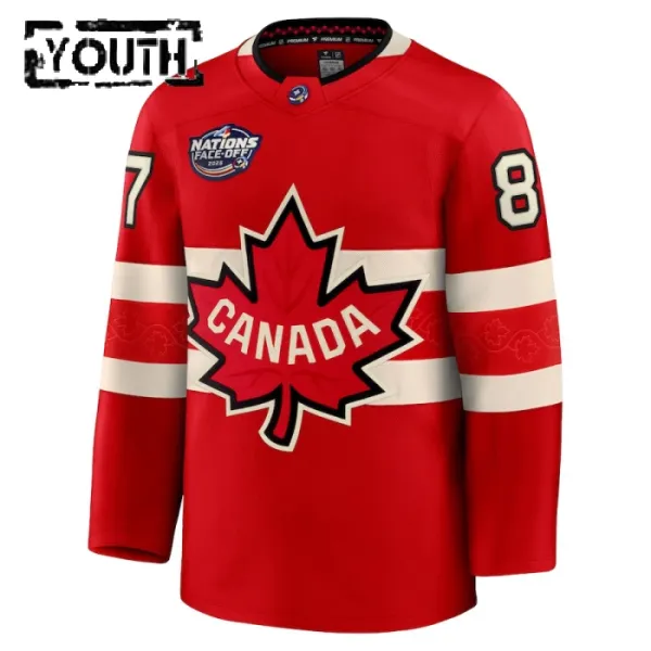 Fanatics Kanada 4 Nations Face Off Sidney Crosby Lasten Pelipaita 2025 Premium Punainen