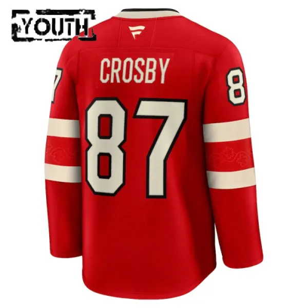 Fanatics Kanada 4 Nations Face Off Sidney Crosby Lasten Pelipaita 2025 Premium Punainen