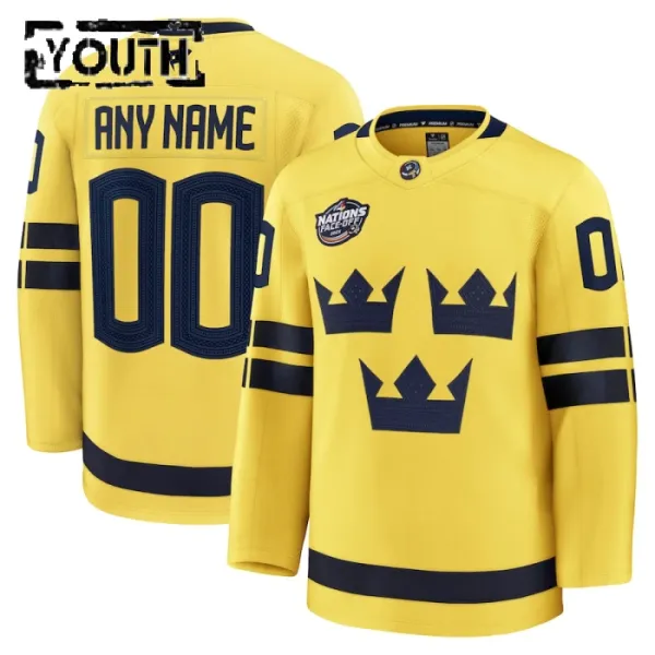 Fanatics Ruotsi 4 Nations Face Off Lasten Pelipaita 2025 Premium Keltainen ( Omalla Nimellä ) Fanatics Ruotsi 4 Nations Face Off Lasten Pelipaita 2025 Premium Keltainen ( Omalla Nimellä )