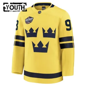 Fanatics Ruotsi 4 Nations Face Off Mika Zibanejad Lasten Pelipaita 2025 Premium Keltainen
