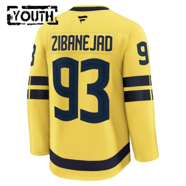 Fanatics Ruotsi 4 Nations Face Off Mika Zibanejad Lasten Pelipaita 2025 Premium Keltainen