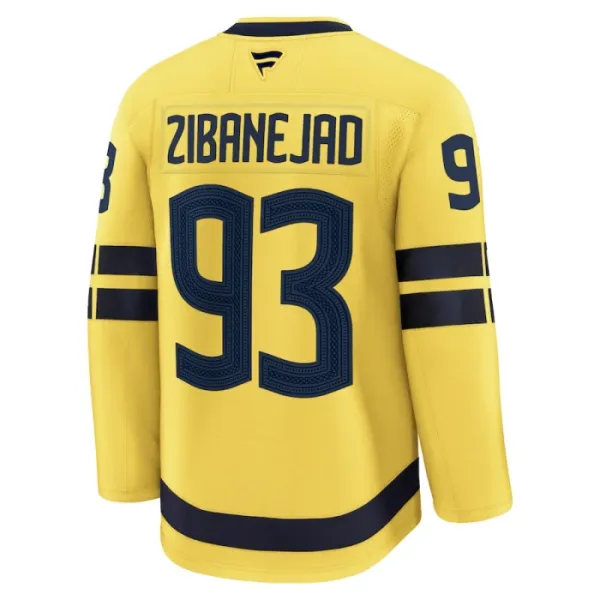 Fanatics Ruotsi 4 Nations Face Off Mika Zibanejad Pelipaita 2025 Premium Keltainen