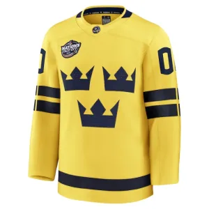Fanatics Ruotsi 4 Nations Face Off Pelipaita 2025 Premium Keltainen ( Omalla Nimellä )