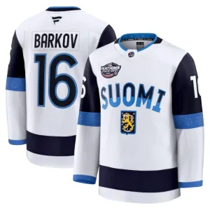 Fanatics Suomi 4 Nations Face Off Aleksander Barkov Pelipaita 2025 Premium Valkoinen