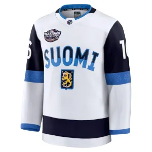 Fanatics Suomi 4 Nations Face Off Aleksander Barkov Pelipaita 2025 Premium Valkoinen