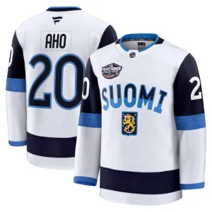 Fanatics Suomi 4 Nations Face Off Sebastian Aho Pelipaita 2025 Premium Valkoinen