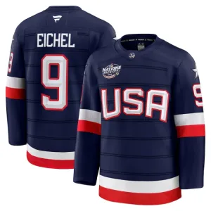 Fanatics USA 4 Nations Face Off Jack Eichel Pelipaita 2025 Premium Navy