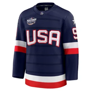 Fanatics USA 4 Nations Face Off Jack Eichel Pelipaita 2025 Premium Navy
